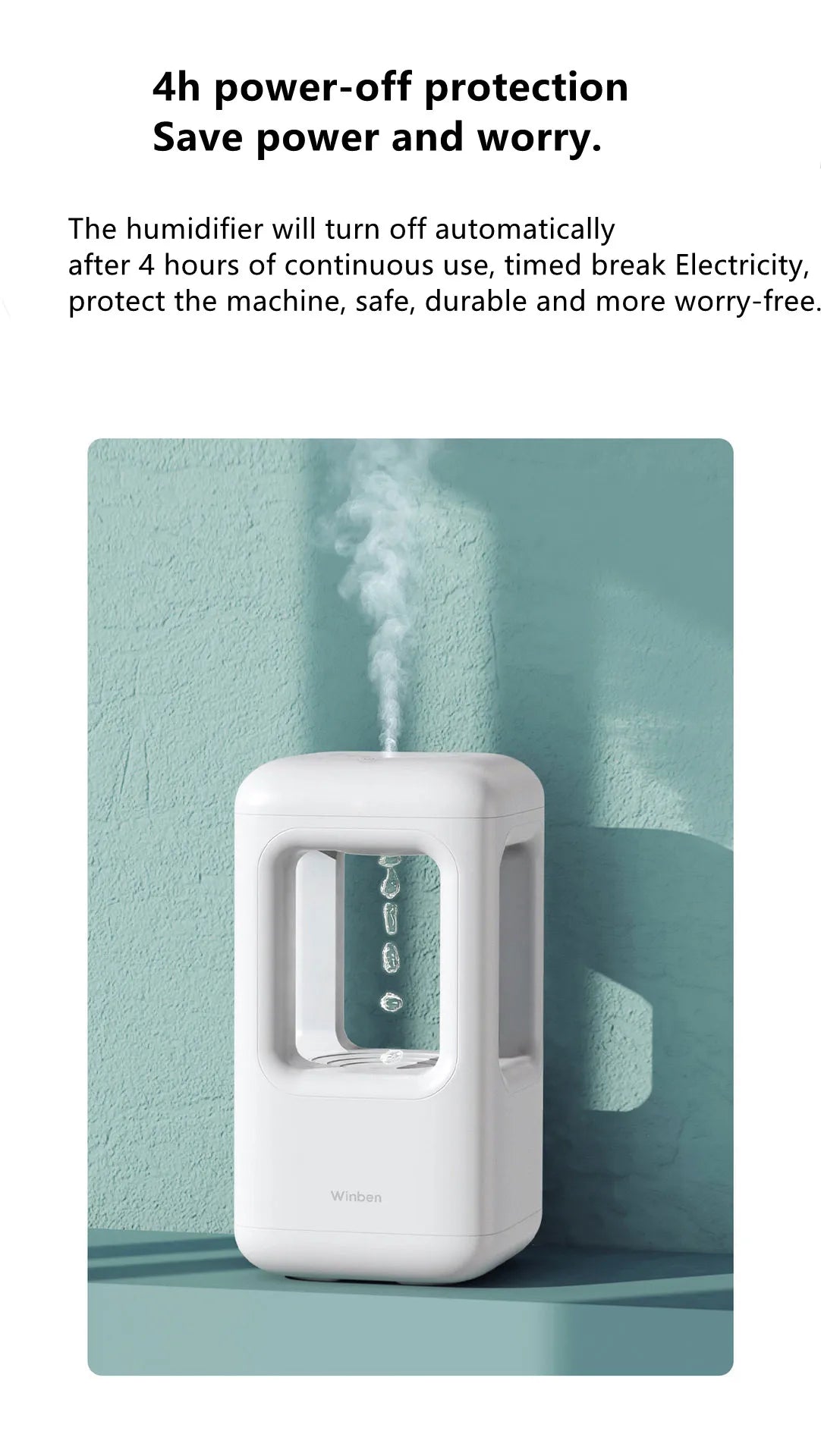 The Drift misting with automatic 4-hour power-off protection